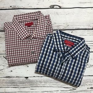 Zara / Alfani Men Lot Of 2 Plaid Lightweight Large